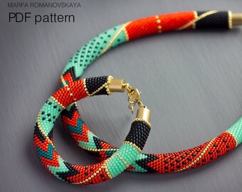 Patrón de collar de cuentas de crochet: joyería tribal bohemia (patrón PDF)