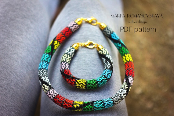 Tribal Bead Crochet Necklace Pattern: Boho Ethnic Design (PDF