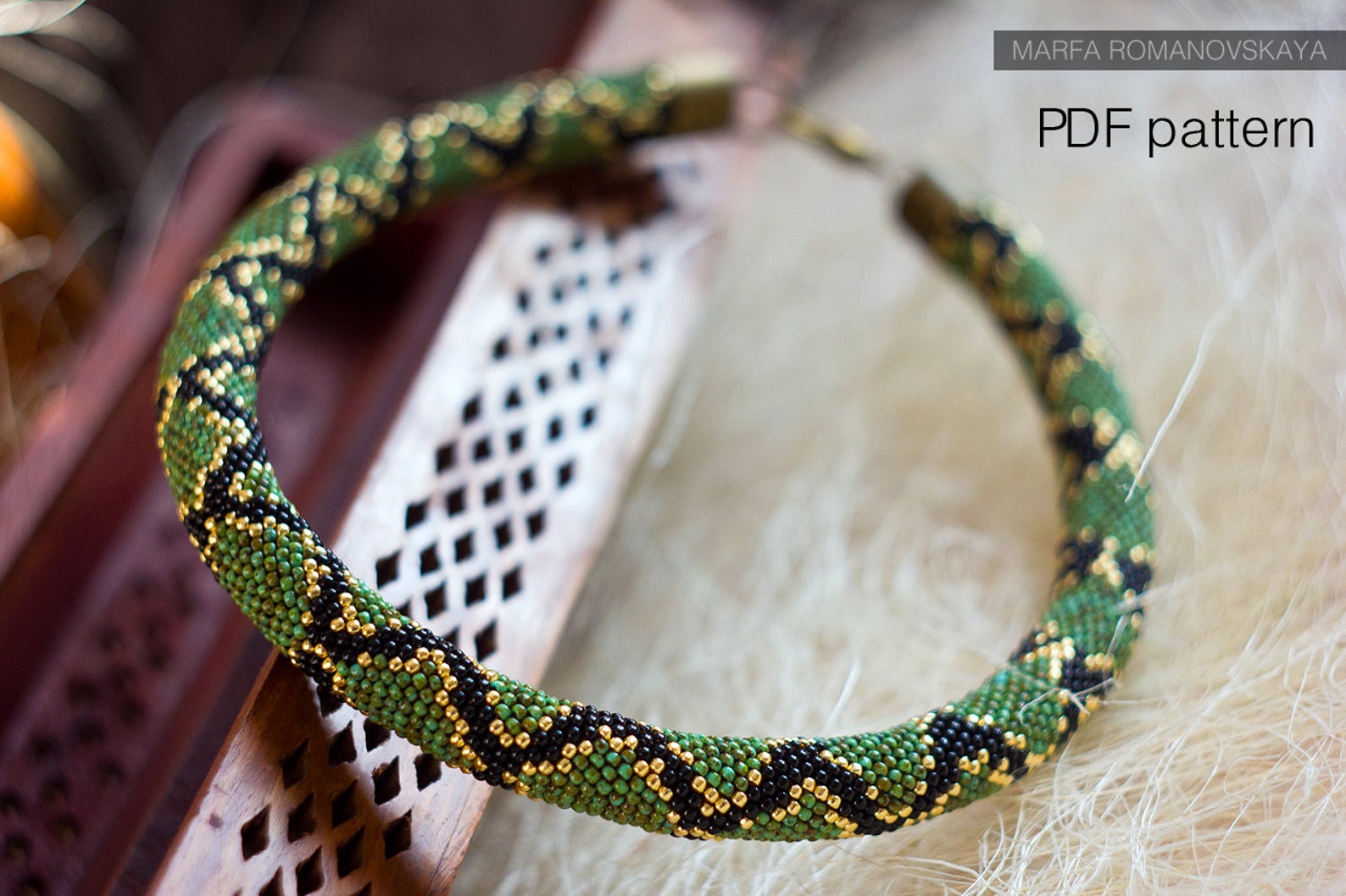 Bead Crochet Pattern Necklace PDF Pattern PNG Pattern Snake Etsy