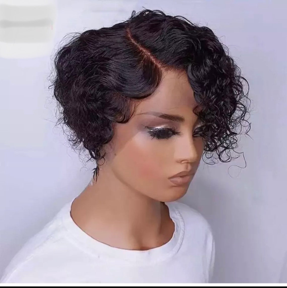 Pixie Cut Curly Bob Full Frontal 13x4 Virgin Human Hair Wig Etsy