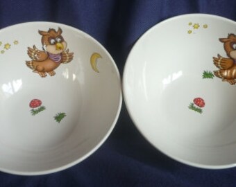 2 Cereal Bowls for Owl Fans and Owl Collectors, Owl, Breakfast, Cereal,