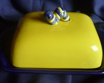 Butter dish The early bird,worm,breakfast,coffee table,