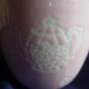 Taza grande con tetera, taza de una sola pieza, rosa, taza de té, taza de café, desayuno imagen 2