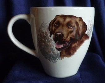 Cup with a brown Labrador, Dog, Labby, coffee Cup, breakfast, Gift
