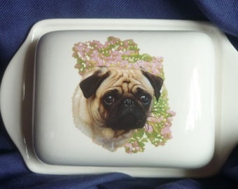 Butter bowl with a pug