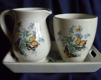 3 tlg.Set  Kanne Tasse und Tablett