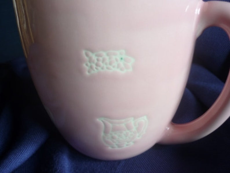 Taza grande con tetera, taza de una sola pieza, rosa, taza de té, taza de café, desayuno imagen 3