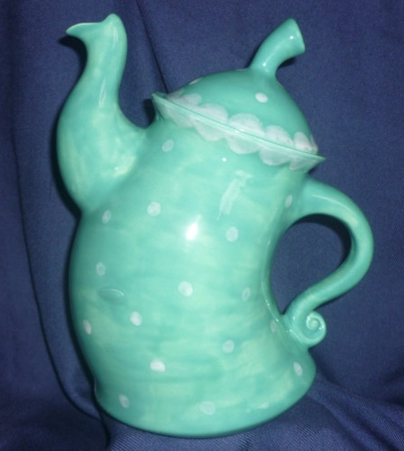 Cute tea pot or coffee pot, jug, breakfast, single piece image 1