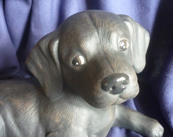 Schwarzer Labrador,Keramikfigur,Hund,Deco,Welpe