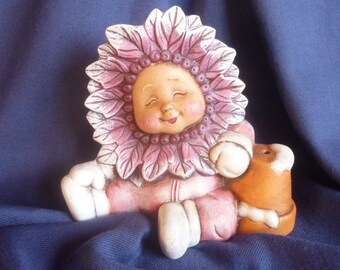 Baby mit Blumentopf,Rosa,Babyfigur,Kostüm,