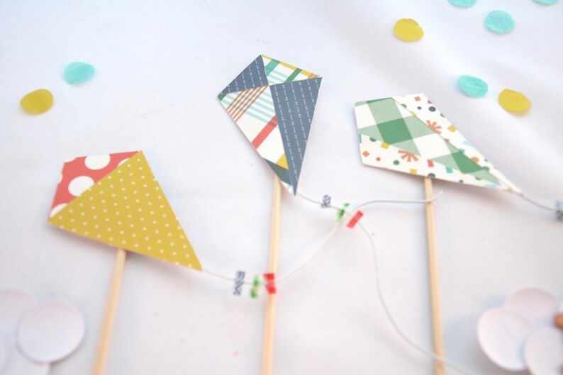 Kite Cake Topper/Personalised Custom Cake Topper/Red Blue and Etsy