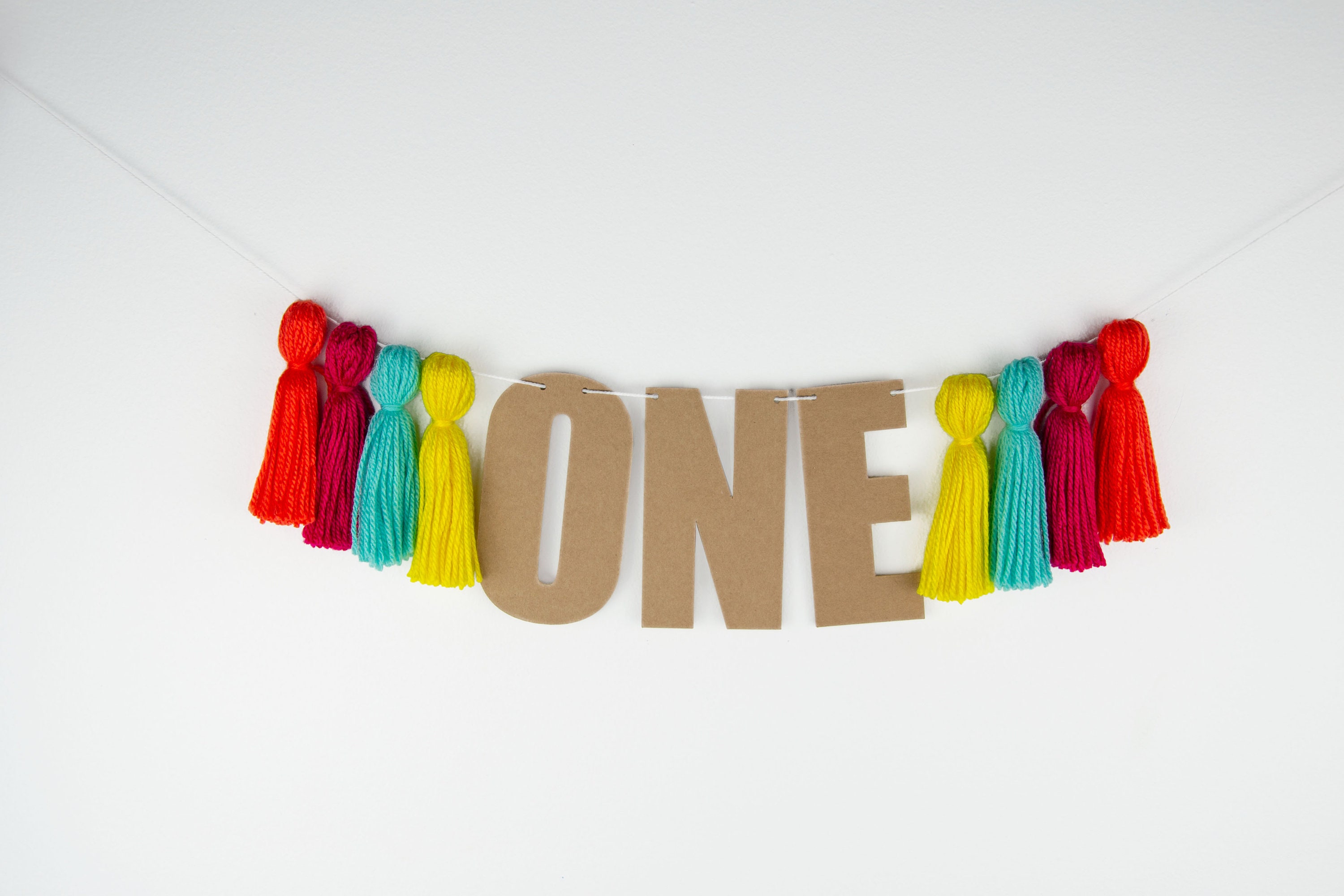 1st Birthday Party Decorations Set - Handmade Tassel Garland, Highchair Banner, Crown Hat & Cake Topper