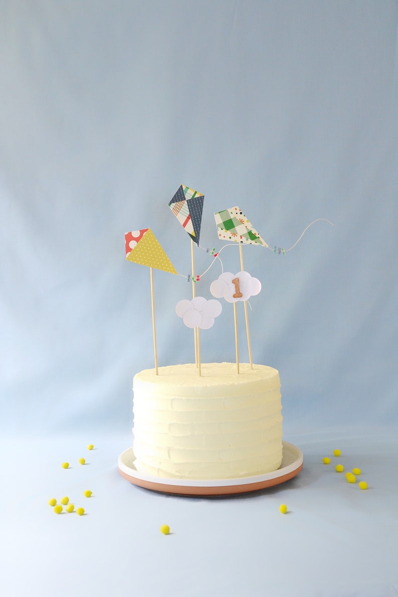 Kite Cake Topper/Personalised Custom Cake Topper/Red Blue and Etsy