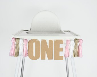 First Birthday High Chair Banner, Tassel Garland, Party Hat