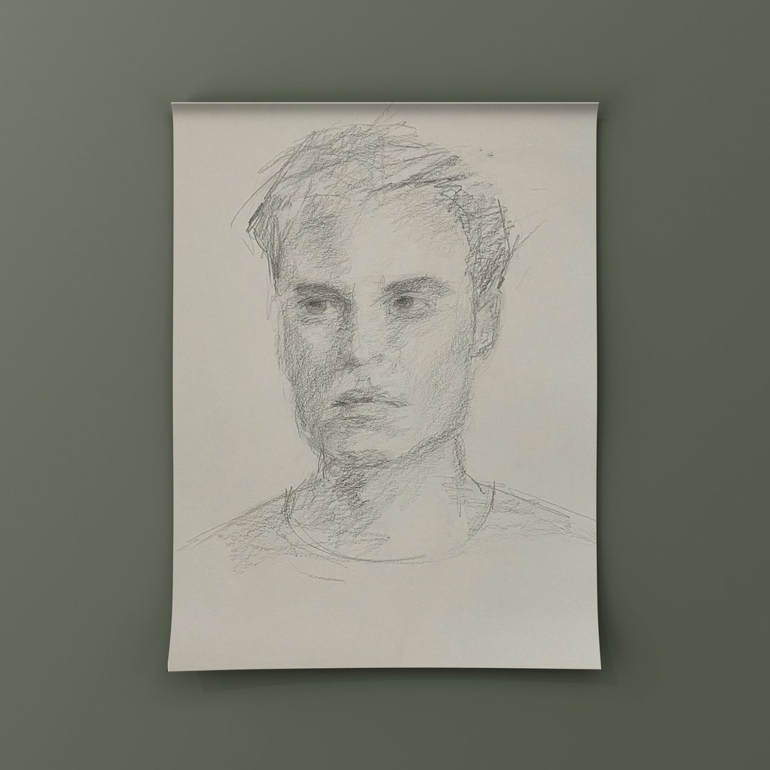 Original Portrait Drawing From Life Etsy