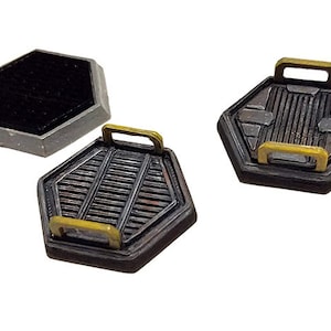 3D Printable Mechbay Hexes for Battletech and tabletop war games (STL).