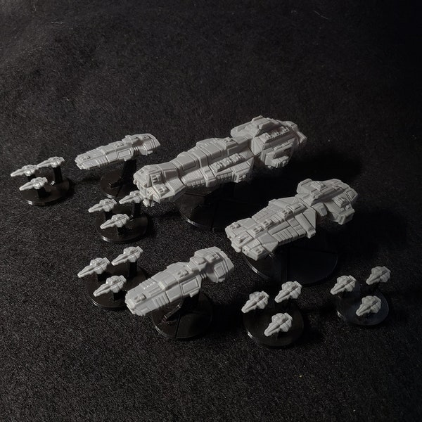 FDM Friendly Core Fleet for OPR Warfleets ftl and other space tactical games (3D Printable STLS - Files only)