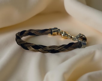 Custom Horse Hair Braid Bracelet -Keepsake Equestrian Memorial Jewelry Adjustable 7"-9"