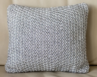 Pillow,cushion cover,cushion cover,25 x 30 cm,inlet,rectangular,viscose,artificial fibre,jasmine pattern,handmade,decorative,silver,home décor