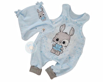 set de bébé,2pcs,taille 62,It's a boy,bleu,prématuré,vert,faitmaison,neuve,nouveau née,cadeau naissance,garcon,fait main, cousu,unique,lapin