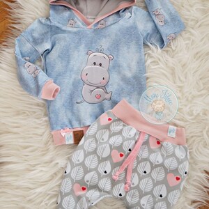 set de bébé,2pcs,taille 74,éléphant,pantalon,pull à capuche bébé,cadeau naissance,fille,vêtements bébe,fait main,handmade,rose,cadeau fille image 8