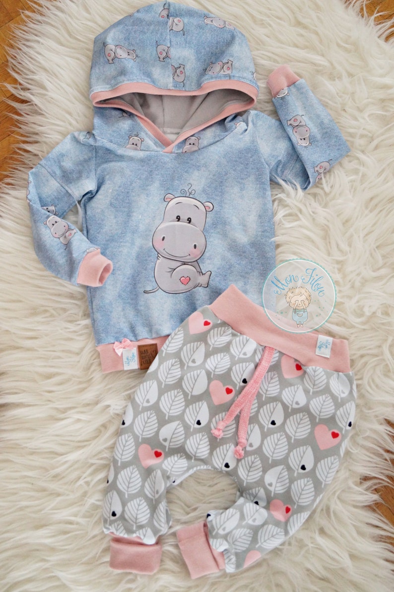 set de bébé,2pcs,taille 74,éléphant,pantalon,pull à capuche bébé,cadeau naissance,fille,vêtements bébe,fait main,handmade,rose,cadeau fille image 8