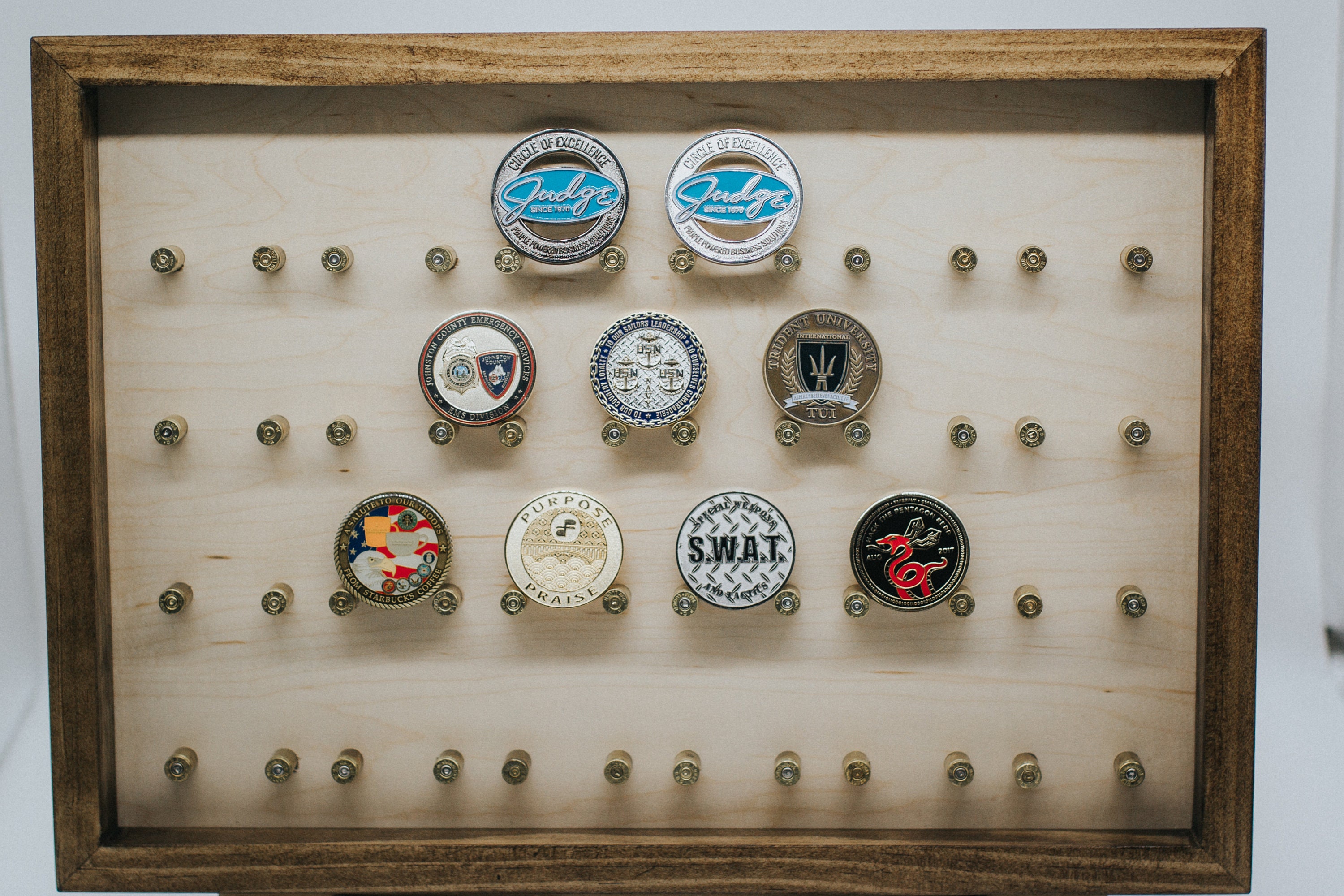 Wall Mounted Challenge Coin Holder / Display Using Spent Brass as the ...