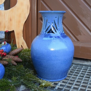 blaue Bodenvase