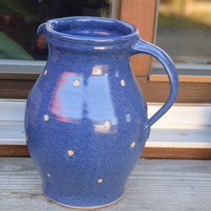 blue jug made of pottery 0.8 or 1.3 liters