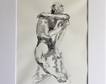 pluma y tinta dibujo masculino