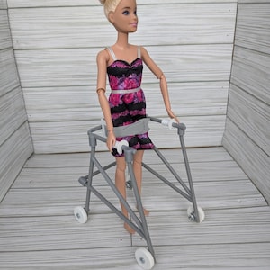 Gray Doll Sized Walker/Gait Trainer, 1/6 Scale Walker