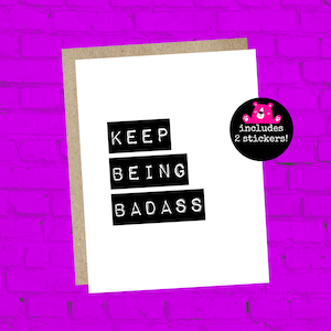 continuer à être badass tous les jours carte, nouvelle carte d’emploi, carte d’encouragement, aller pour elle carte de divorce, bonne carte d’emploi, continuer à rêver 10270
