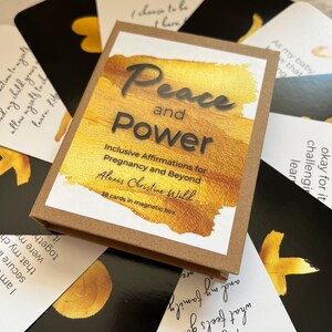 Paz e Poder - Cartões de Afirmação Inclusivos para Gravidez, Mantras de Gravidez, Cartões de Afirmação para Pessoas Grávidas, Mantras de Gravidez