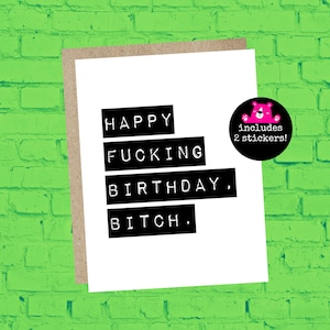 carte de chienne de joyeux anniversaire pour ami, carte d’anniversaire pour bestie, carte de chienne, carte d’anniversaire drôle, carte d’anniversaire avec jurons 10140