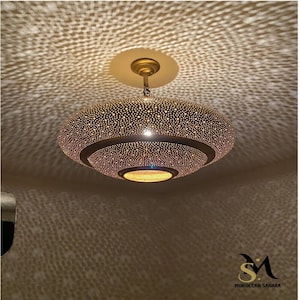 Pendant light, brass Ceiling light, Moroccan Brass Pendant Light, Moroccan Light Fixtures, Pendant Lighting, Simple Moroccan pendant lamp