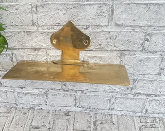 Hammered Solid Brass Floating Shelf, Bathroom Bottle Holder, Wall Mount Shelf Brass, Shampoo Hanger