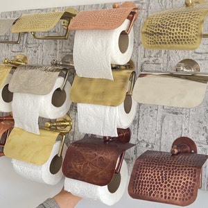 Porta carta igienica in ottone massiccio, porta rotolo per toilette realizzato a mano con coperchio, porta carta igienica in ottone, porta carta igienica in ottone
