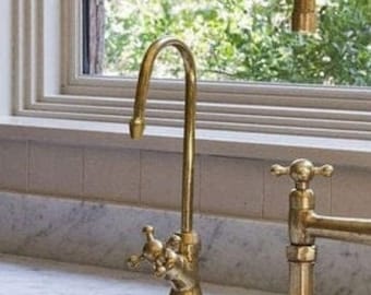 Unlacquered Brass Cold Water Faucet - Water Dispenser Faucet, Single Hole Cold Water Filter Faucet