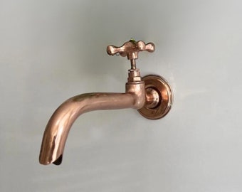 Moroccan water faucet copper part Antique Vintage Water Faucet Brass copper Water Tap Old copper bath decor Unusual old faucet Brass