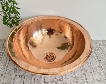 Handmade Moroccan Copper Sink: Hammered Antique Bathroom Vanity Basin