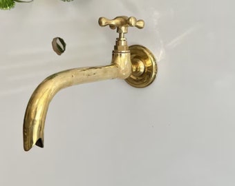 Wall Faucet , Brass Water tap, Water Spigot ,Antique garden tap ,Wall Mounted pure brass faucet, garden tap