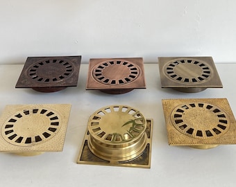 Solid Brass Floor Drain, Unlacquered Square Shower Drain