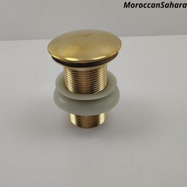 Solid Unlacquered brass sink drain , Solid Brass Drain, Pop Up Drain