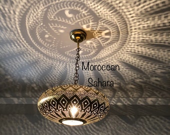 Pendant light, brass pendant light, Moroccan Brass Pendant Light, Moroccan Light Fixtures, Pendant Lighting, Simple Moroccan pendant lamp