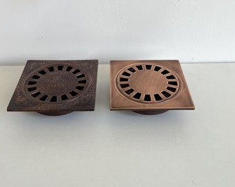 Copper Floor Drain, Engraved Square Shower Drain,