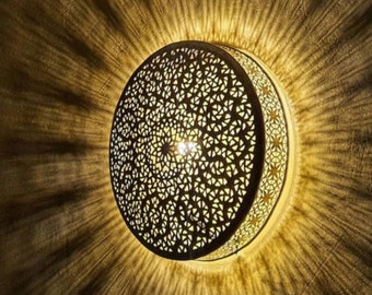 Handmade Wall Light Moroccan Wall Lamp 4 Available Colors Art Deco Decor Light Diffuser Wall Sconce, Boho Lighting