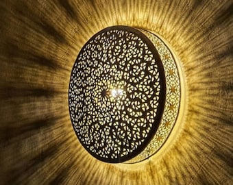 Moroccan Wall Light,Handmade Wall Light Moroccan Wall Sconce -Art Decor Light Wall Sconce,Brass Wall decor lamp,Wall Lighting Decor