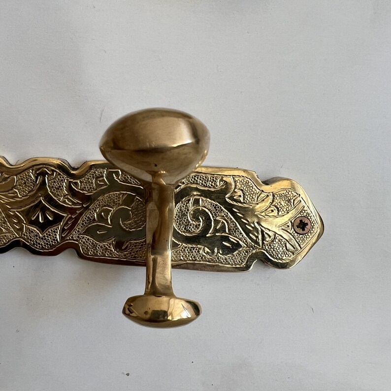 Solid Brass Coat Rack With Double Hooks Brass Wall Hooks Etsy