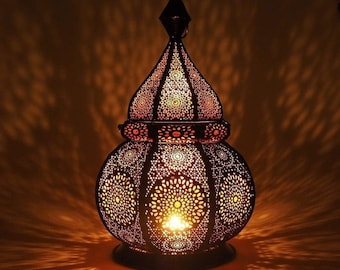 Moroccan Lantern: Golden Light Arab Lamp, Home Decor (15 Inches)