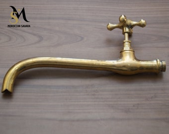 Wall Faucet , Brass Water tap, Water Spigot , Antique garden tap , Wall Mounted pure brass faucet, garden tap